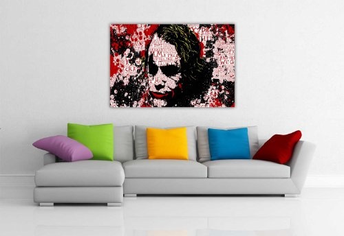 CANVAS IT UP Kunstdruck auf Leinwand, Motiv: Joker ausBatman - The Dark Knight, Collagen-Optik mit berühmten Zitaten, Pop-Art-Stil, Fotodruck Europäisch 7-30" X 20" (76CM X 50CM)