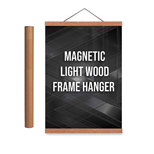 ETCBUYS Magnetic Poster Frame 16"x20" with Hanger - Magnetic Light Wood Frame Hanger for Photo Picture Canvas Artwork Art Print Wall Hanging (16"x20").