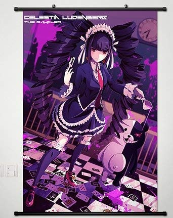 Laohujia Wall Scroll Poster Fabric Painting for Anime Danganronpa Celestia Ludenbeck & Monokuma 072 L