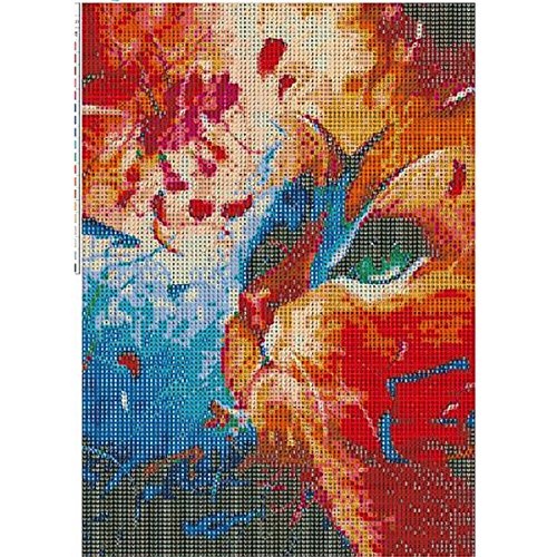 DIY 5D Diamond Painting, Crystal Rhinestone Embroidery Pictures Arts Craft for Home Wall Decor Color Cat 11.8 x 15.7