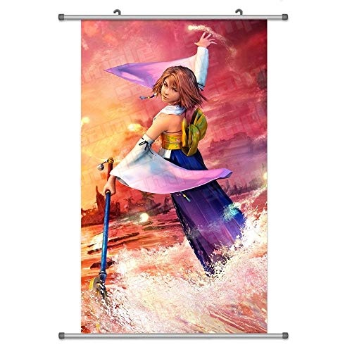 Laohujia A Wide Variety of Final Fantasy X FF10 Game Characters Wall Scroll Hanging Decor (Yuna 1)