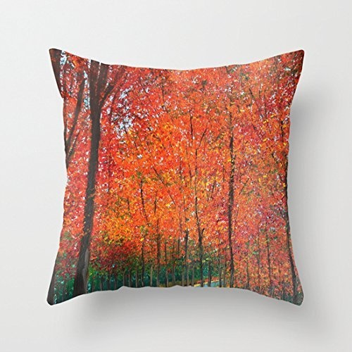Juzijiang Beautiful Colors of Autumn Vintage Canvas Accent Pillows Cushion Covers20X20 inch