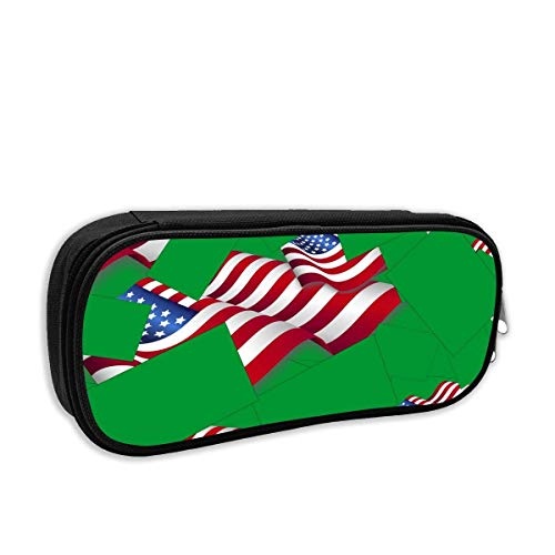 Lybia Flag with America Flag Portable Cosmetic Bag Make...