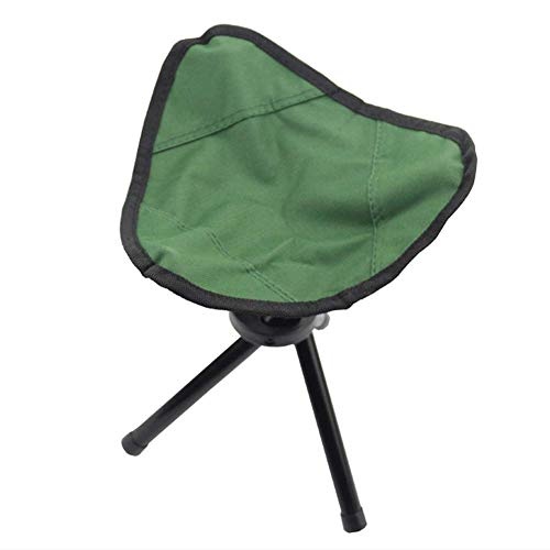 TEN-G Folding Chair Triangle Portable Iron Canvas Outdoor Stool Furniture Accessories for Beach Fishing (Green)