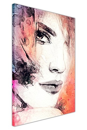 CANVAS IT UP Wasser Farbige Nachdruck Abstrakte Kunst Frau Gesicht auf Leinwand, Bilder Home Dekoration Prints Größe: A1-86,4 x 61 cm (86 cm x 60 cm)