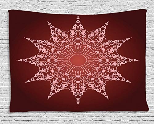 Mandala Tapestry, Ornamental Pattern with Sun Motif...