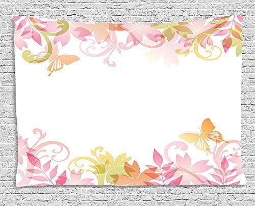 MLNHY Pastel Tapestry, Floral Spring Wreath Soft Toned...