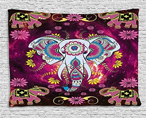 MLNHY Animal Tapestry Decor, Oriental Elephant with...