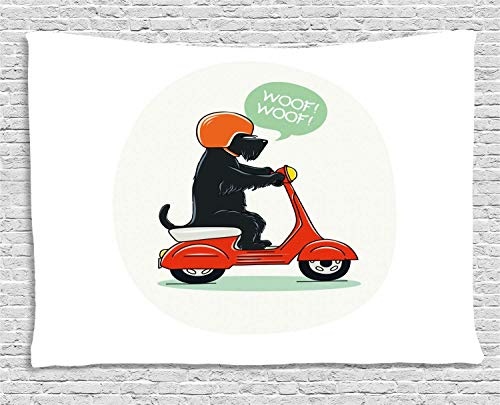 MLNHY Scottie Dog Tapestry, Illustration of a Puppy...