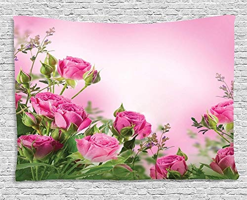 MLNHY Flower Decor Tapestry, Spring Time Roses with...