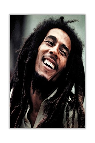 CANVAS IT UP Musik Smiley Legend Bob Marley mit Rahmen Prints Leinwand Dekoration für Zuhause Modern 01- A4-12" X 8" (30CM X 20CM)