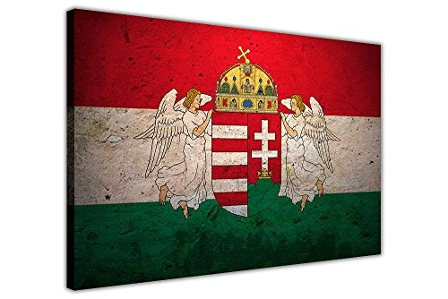 CANVAS IT UP Ungarn Flagge auf Leinwand Wand Print 38 mm starke Rahmen, canvas, 05- A0+ 46" X 34" (116cm X 86cm)