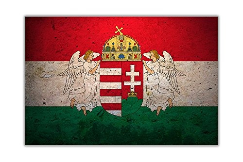 CANVAS IT UP Ungarn Flagge auf Leinwand Wand Print 38 mm starke Rahmen, canvas, 05- A0+ 46" X 34" (116cm X 86cm)