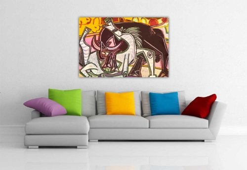 CANVAS IT UP Kunstdruck auf Leinwand Bilder Pferde von Pablo Picasso und Spanisch Bull Impressions Decoration Foto von Bad Klassische Fotos Tabellen, 8- A1-30" X 24" (76CM X 60CM)