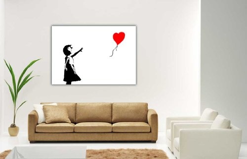CANVAS IT UP Banksy Wall Art Bilder auf Leinwand Graffiti Rot Heart Balloon Girl There is Always Hope Fotos Dekoration Print Decor zum Aufhängen Bilder