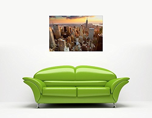 CANVAS IT UP New York City Skyline Bild gerahmt Leinwand Prints Art Wand Bilder Home Dekoration Modern Art Größe: A1-86,4 x 61 cm (86 cm x 60 cm)