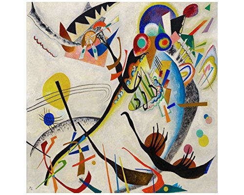 Wassily Kandinsky Painting Blue Segment auf Leinwand Art Wand Prints Gerahmte Bilder, Canvas Holz, blau, 07-34" X 34" (86CM X 86CM)