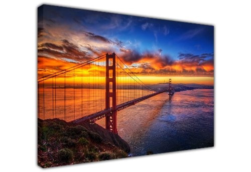 CANVAS IT UP Kunstdruck auf Leinwand mit Motiv Golden Gate Bridge von San Francisco, 40" X 30" (102CM x 76CM)