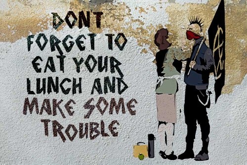 CANVAS IT UP Wall Art Zitat auf Leinwand Bilder Banksy Prints anarchistischer und Mutter einige Trouble Fotos drucken Home Décor Street Art