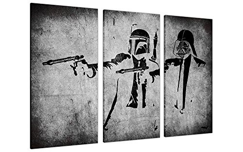 Canvas It Up Leinwandbild, Motiv: Star Wars Sturmtruppen, Pulp Fiction, Fotodruck, Heimdekoration, Straßenkunst, Graffiti-Fotos, 3-teilig, canvas, 2- 3 X 20" X 10" (3 X 50CM X 25CM)