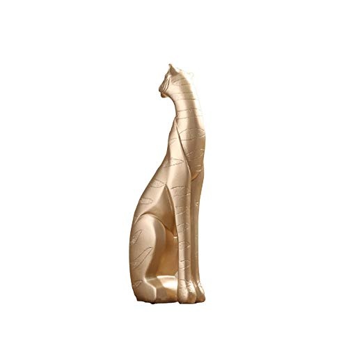 Paris LYS Harz Kunsthandwerk Tier Gepard-Statue Gold Geld...