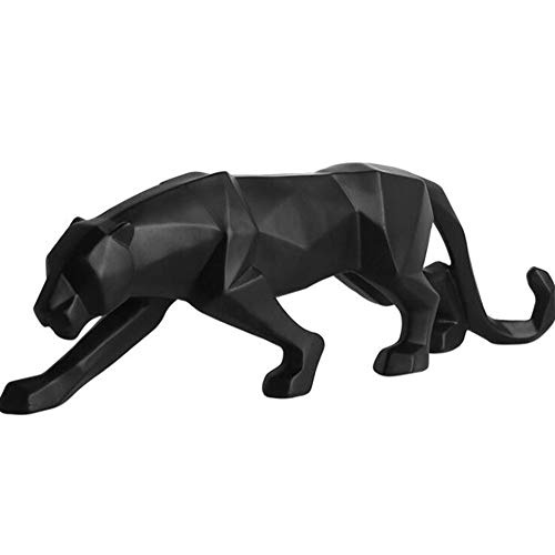 ZQYY Dekorativer großer Panther,Polyresin Skulptur Panther, Schwarz Tier Skulptur Deko Moderne Statue Dekoartikel 44cm