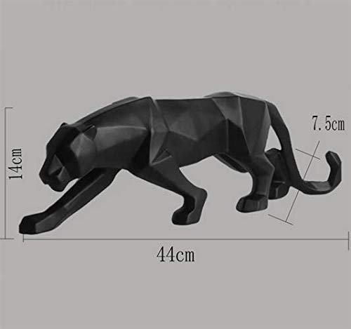 ZQYY Dekorativer großer Panther,Polyresin Skulptur Panther, Schwarz Tier Skulptur Deko Moderne Statue Dekoartikel 44cm