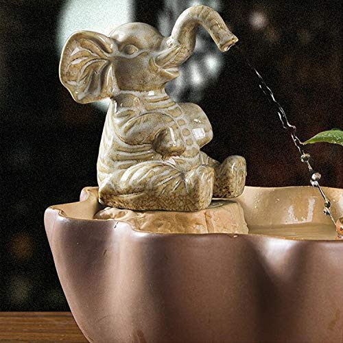 Sculptures Dekoration Handwerk,Desktop-wasserornamente Wasserbrunnenbefeuchter Handwerk im büro-Elefant A 13.8inch