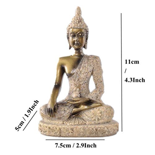 Skulptur Statue Natürlicher Sandstein Buddha Skulptur Feng Shui Statue Meditation Miniatur Office Home Dekoration Geschenk, Sand Buddha 12132, 4,3x2,9x1,9 Zoll