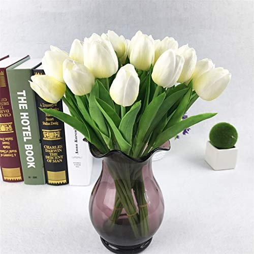 Lazzboy 20 stücke Tulip Künstliche Blume Latex Echte Braut Hochzeit Bouquet Home Decor (F)