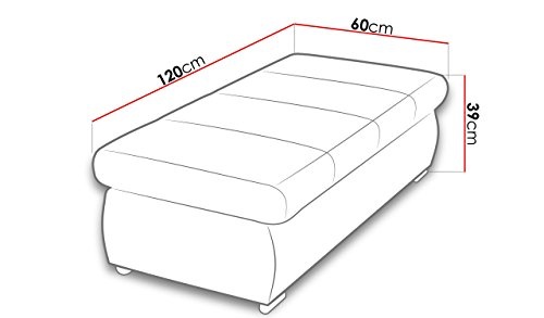 Mirjan24  Polsterhocker Sitzbank Orkan groß Hocker Sitzhocker Modern Pouf Fußbank Sitzmöbel 120x60 (Soft 011 + Casablanca 2315)