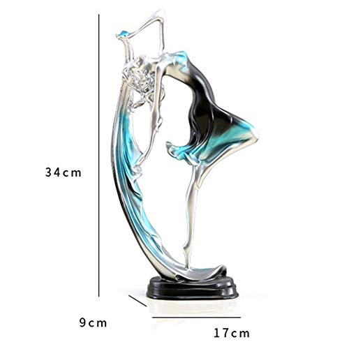 Moderne Einfachheit Harz Tanzen Lady Figurine Ornament Geschenk Zu Hause Dekorative Skulptur TV-Dekoration,Blue