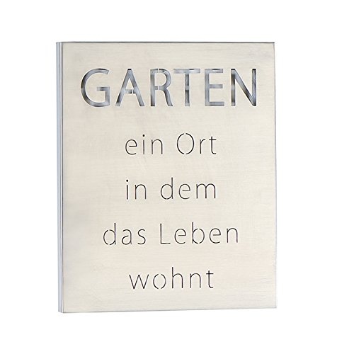 Wandschild Garten, Edelstahl, 25x30 cm