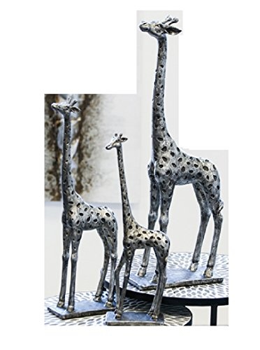 Casablanca Skulptur Giraffe 46cm Tierfigur silber antik Figuren Afrika