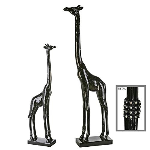 Casablanca Figur Giraffe Poly,schwarzglänzend H.65 cm mit Abnehmbarem Diamantfußband BxHxT 19 x 65 x 9