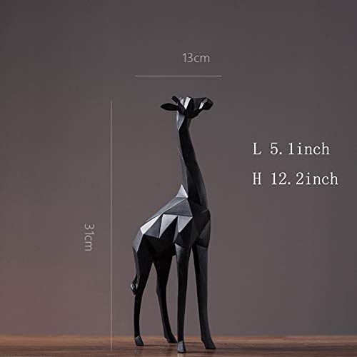 Skulpturen Harz-skulpturale,Art Home Decor Giraffe dekorative leuchten Polyresin Garten Tiere Design Figur Kunst schwarz 12.2Zoll