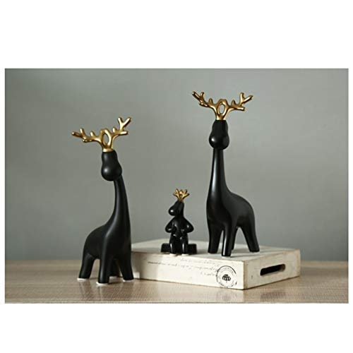 Skulpturen Schwarze Giraffe Familie von DREI Dekoration Keramik weiche kreative nordischen Moderne Wohnzimmer Fernsehschrank Tier Deer Dekoration Hochzeitsgeschenk