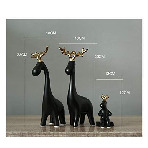 Skulpturen Schwarze Giraffe Familie von DREI Dekoration Keramik weiche kreative nordischen Moderne Wohnzimmer Fernsehschrank Tier Deer Dekoration Hochzeitsgeschenk