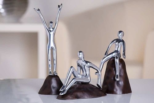 Alu Skulptur Figur People poliert 3-teilig Freunde