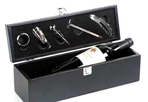 Casablanca Wein Geschenkbox: 5-teiliges Sommelier-Set, Dekantierset in Geschenkbox, Weinkiste,