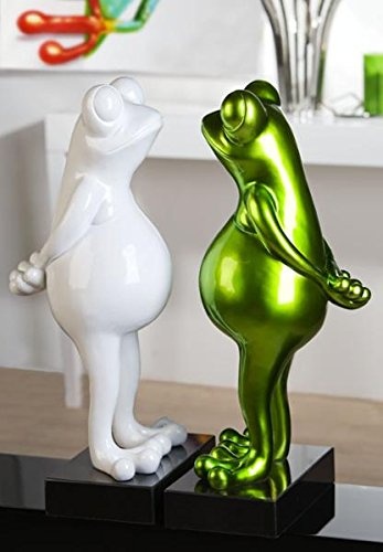 Casablanca Design Skulptur Frosch, grün-metallic,...
