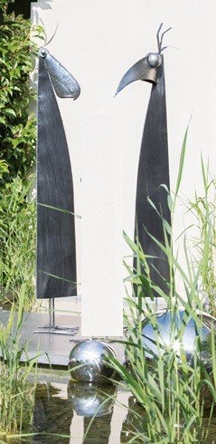 Casablanca Vogel Gonzalez Metall 70cm schwarz silber 74010 Sommerprospekt 2014 Garten Oase, Ausführung Neu:rechts im Bild