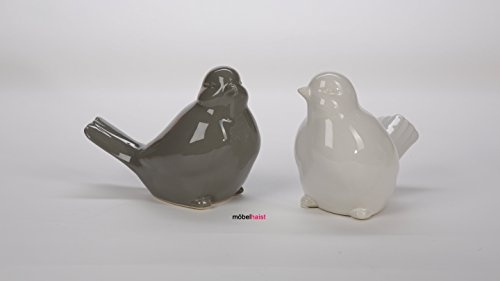 Vogel Keramik (taupe-grau)