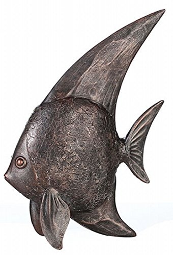 Skulptur Fisch Amazonas, bronzefarbend, 35 cm