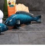 Dekorativer Fisch "Ponte gross" Poly · blau / silber Höhe: 11 cm Breite: 27 cm Bad Deko
