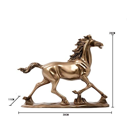 NFWER Cold Cast Bronze Farbe sprinten Pferde Figur Statue Decor