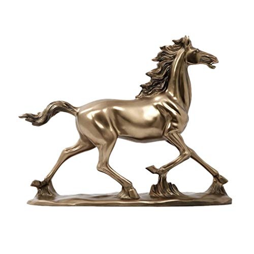 NFWER Cold Cast Bronze Farbe sprinten Pferde Figur Statue Decor