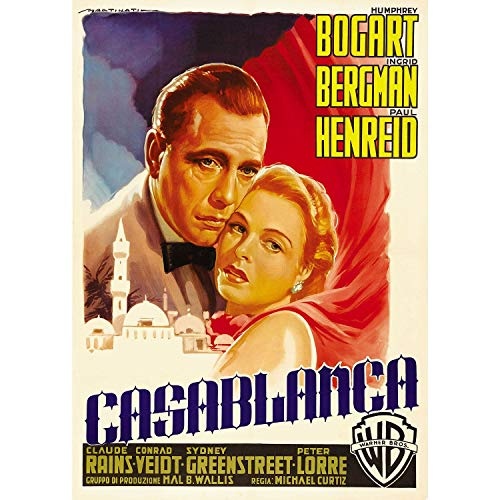 fabulous Poster Affiche Vieille Affiche Italienne de Film Casablanca Rétro Poster Cinéma Vintage 1 61x94cm