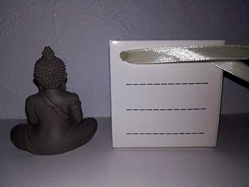 Casablanca 2 x Figur Mini Buddha in Tüte grau Höhe 5,5 cm Poly Feng Shui