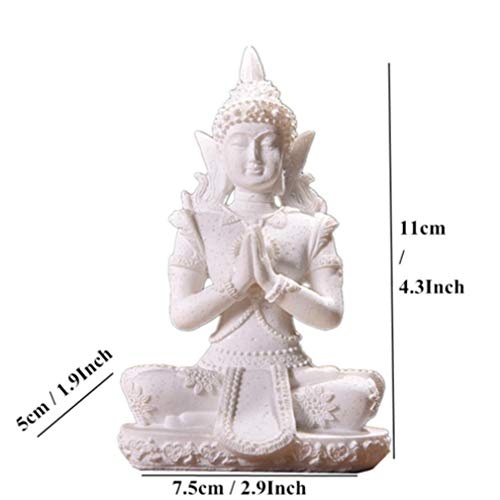 OYQQ Skulptur Statue Naturstein Buddha Statue Buddha Statue Feng Shui Skulptur Meditation Mini Dekoration Geschenk, Weißer Buddha 12131